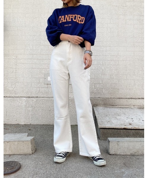 LiSeek（リシーク）の「【LiSeeK】カレッジロゴスウェットTOP（スウェット・レディース・ネイビー/ブラック/グレー/ホワイト・FREE）」の9枚目の写真