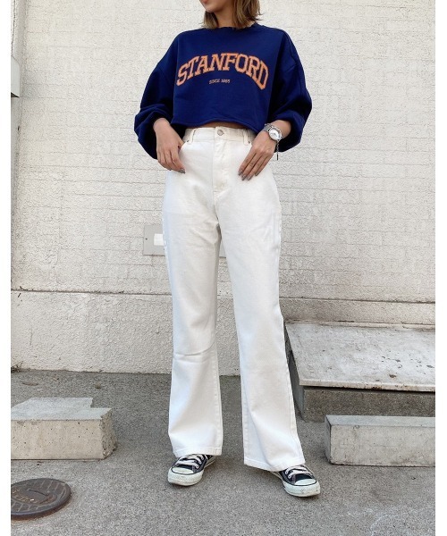 LiSeek（リシーク）の「【LiSeeK】カレッジロゴスウェットTOP（スウェット・レディース・ネイビー/ブラック/グレー/ホワイト・FREE）」の14枚目の写真