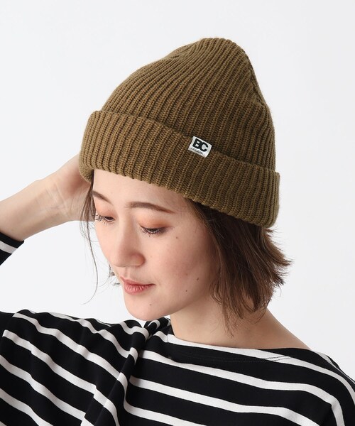 BASECONTROL(ベースコントロール)の「◆ベーシック あぜ編み ニットキャップ(ニットキャップ/ビーニー・レディース・アイボリー/ブラック/レッド系1/オレンジ/パープル/ライトパープル/パープル系/ネイビー/ベージュ/ブラウン系・99)」の4枚目の写真