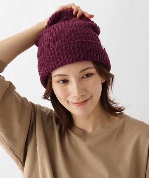 BASECONTROL(ベースコントロール)の「◆ベーシック あぜ編み ニットキャップ(ニットキャップ/ビーニー・レディース・アイボリー/ブラック/レッド系1/オレンジ/パープル/ライトパープル/パープル系/ネイビー/ベージュ/ブラウン系・99)」の9枚目の写真