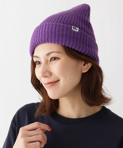 BASECONTROL(ベースコントロール)の「◆ベーシック あぜ編み ニットキャップ(ニットキャップ/ビーニー・レディース・アイボリー/ブラック/レッド系1/オレンジ/パープル/ライトパープル/パープル系/ネイビー/ベージュ/ブラウン系・99)」の7枚目の写真
