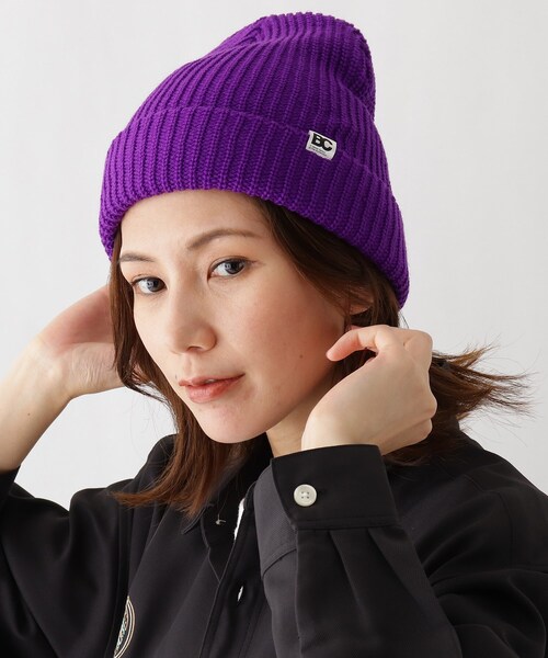 BASECONTROL(ベースコントロール)の「◆ベーシック あぜ編み ニットキャップ(ニットキャップ/ビーニー・レディース・アイボリー/ブラック/レッド系1/オレンジ/パープル/ライトパープル/パープル系/ネイビー/ベージュ/ブラウン系・99)」の8枚目の写真