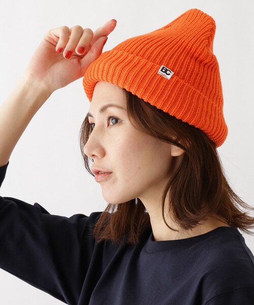 BASECONTROL(ベースコントロール)の「◆ベーシック あぜ編み ニットキャップ(ニットキャップ/ビーニー・レディース・アイボリー/ブラック/レッド系1/オレンジ/パープル/ライトパープル/パープル系/ネイビー/ベージュ/ブラウン系・99)」の10枚目の写真