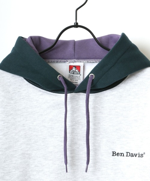 BEN DAVIS(ベンデイビス)の「BEN DAVIS/ベンデイビス HEAVY/ヘビー裏起毛 ビッグシルエット クレイジー ワンポイント ロゴ刺繍 スウェット パーカー/フーディー(パーカー・メンズ・アッシュグレー/ブラック/ダークオレンジ・M/L/XL)」の7枚目の写真