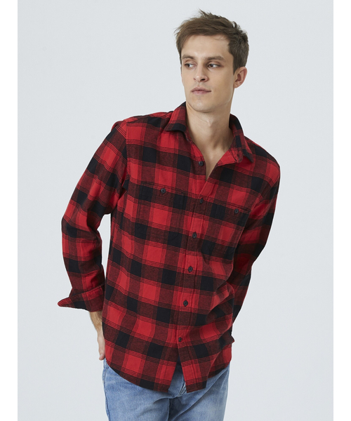 GAP（ギャップ）の「タックアウト フランネルシャツ（シャツ/ブラウス・メンズ・Olive /イエロー系その他/ホワイト系その他/グリーン系カモフラージュ/インディゴブルー/その他・XL/XS/L/M/S）」の5枚目の写真