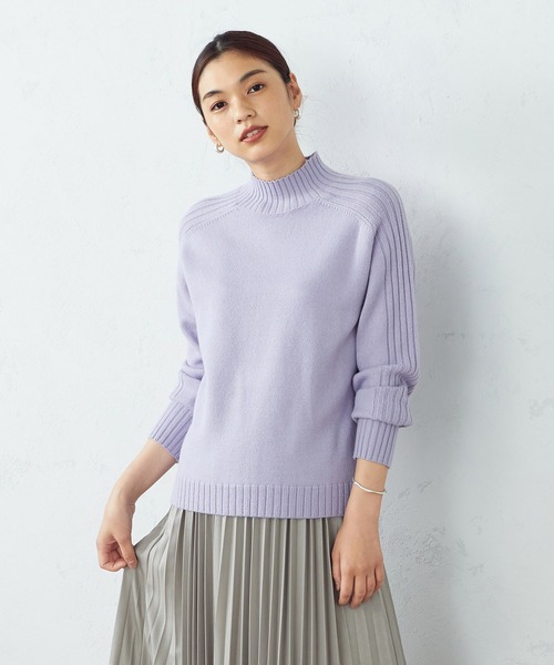 COMME CA ISM(コムサイズム)の「【WEB/一部店舗限定カラー:グレー、サックス】ハイネック ニット(ニット/セーター・レディース・グレー/サックスブルー/ベージュ/チャコール/ラベンダー/オレンジ/グレー系/ワイン/ブラック/ダークブラウン・LARGE/MEDIUM)」の8枚目の写真