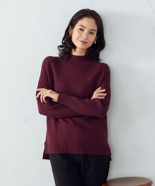 COMME CA ISM(コムサイズム)の「【WEB/一部店舗限定カラー:グレー、サックス】ハイネック ニット(ニット/セーター・レディース・グレー/サックスブルー/ベージュ/チャコール/ラベンダー/オレンジ/グレー系/ワイン/ブラック/ダークブラウン・LARGE/MEDIUM)」の9枚目の写真