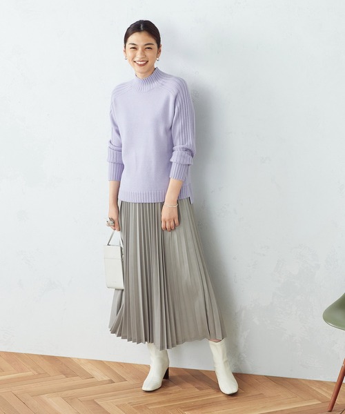 COMME CA ISM(コムサイズム)の「【WEB/一部店舗限定カラー:グレー、サックス】ハイネック ニット(ニット/セーター・レディース・グレー/サックスブルー/ベージュ/チャコール/ラベンダー/オレンジ/グレー系/ワイン/ブラック/ダークブラウン・LARGE/MEDIUM)」の22枚目の写真