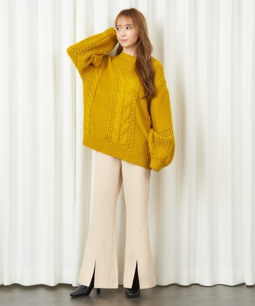 MIIA（ミーア）の「ハイウエストフレアパンツ（その他パンツ・レディース・ベージュ/ピンク/グリーン・FREE）」の11枚目の写真