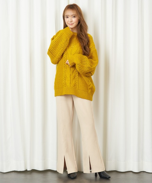 MIIA（ミーア）の「ハイウエストフレアパンツ（その他パンツ・レディース・ベージュ/ピンク/グリーン・FREE）」の14枚目の写真