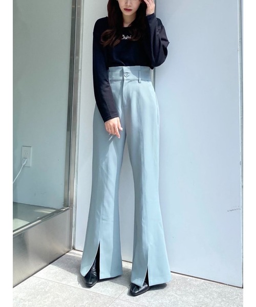 MIIA（ミーア）の「ハイウエストフレアパンツ（その他パンツ・レディース・ベージュ/ピンク/グリーン・FREE）」の18枚目の写真