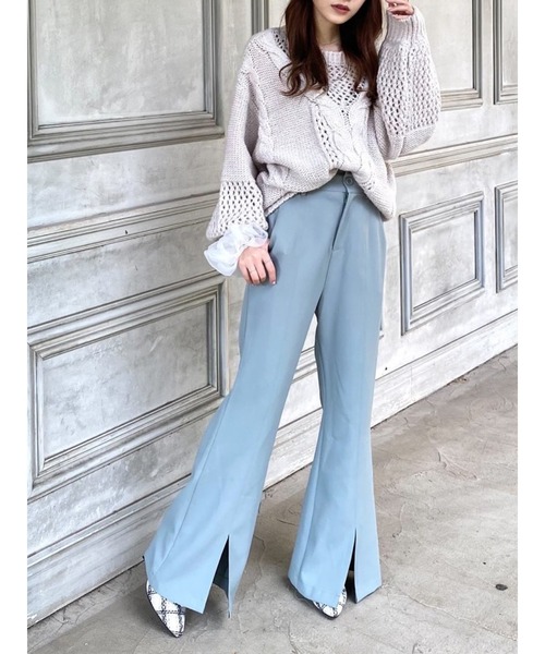 MIIA（ミーア）の「ハイウエストフレアパンツ（その他パンツ・レディース・ベージュ/ピンク/グリーン・FREE）」の19枚目の写真