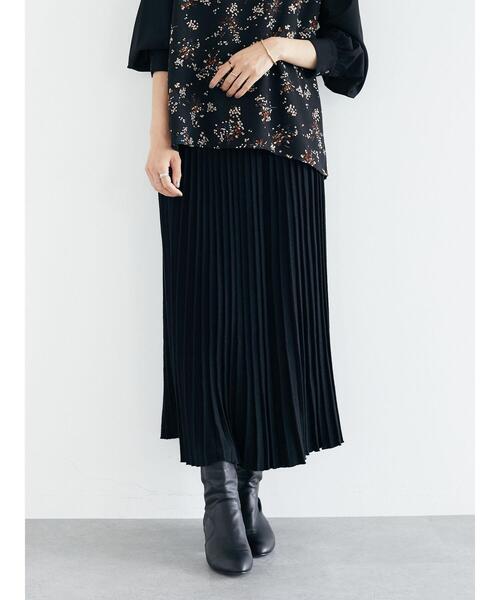 CRAFT STANDARD BOUTIQUE(クラフトスタンダードブティック)の「タイトニットプリーツスカート *◇(スカート・レディース・ブラック/ベージュ/ブラウン・M/L)」の4枚目の写真