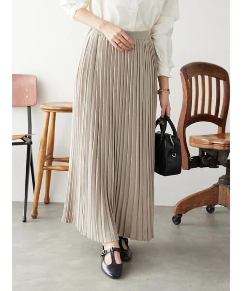 CRAFT STANDARD BOUTIQUE(クラフトスタンダードブティック)の「タイトニットプリーツスカート *◇(スカート・レディース・ブラック/ベージュ/ブラウン・M/L)」の5枚目の写真