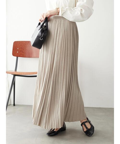 CRAFT STANDARD BOUTIQUE(クラフトスタンダードブティック)の「タイトニットプリーツスカート *◇(スカート・レディース・ブラック/ベージュ/ブラウン・M/L)」の8枚目の写真