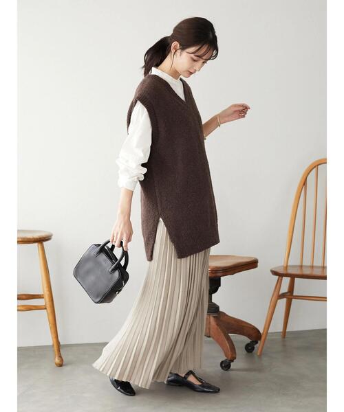CRAFT STANDARD BOUTIQUE(クラフトスタンダードブティック)の「タイトニットプリーツスカート *◇(スカート・レディース・ブラック/ベージュ/ブラウン・M/L)」の11枚目の写真
