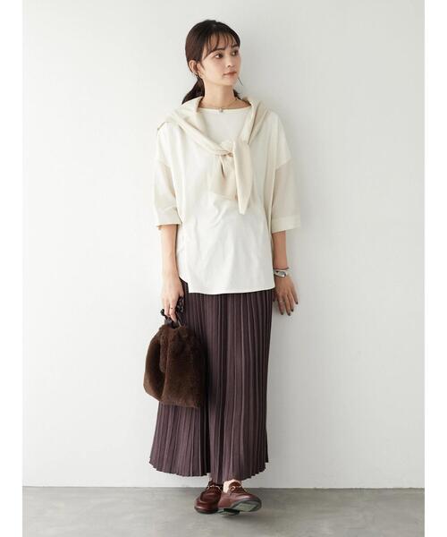 CRAFT STANDARD BOUTIQUE(クラフトスタンダードブティック)の「タイトニットプリーツスカート *◇(スカート・レディース・ブラック/ベージュ/ブラウン・M/L)」の16枚目の写真