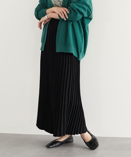 CRAFT STANDARD BOUTIQUE(クラフトスタンダードブティック)の「タイトニットプリーツスカート *◇(スカート・レディース・ブラック/ベージュ/ブラウン・M/L)」の2枚目の写真