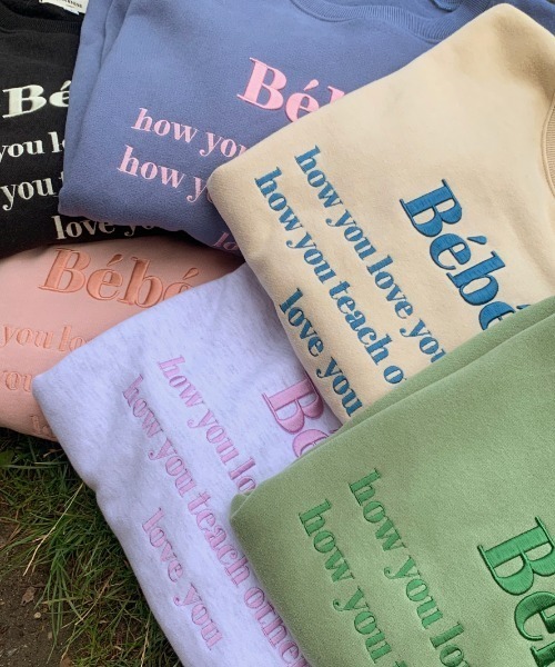 MANGROVE（マングローブ）の「Bebeロゴ刺繍トレーナー（スウェット・レディース・ライトグレー/ブラック/ピンク/ブルー/グリーン/アイボリー・FREE）」の7枚目の写真