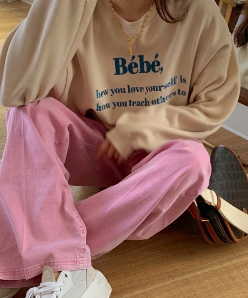 MANGROVE（マングローブ）の「Bebeロゴ刺繍トレーナー（スウェット・レディース・ライトグレー/ブラック/ピンク/ブルー/グリーン/アイボリー・FREE）」の12枚目の写真