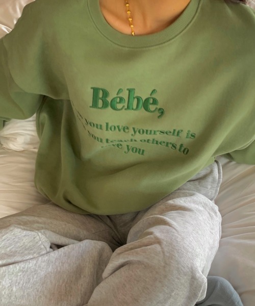 MANGROVE（マングローブ）の「Bebeロゴ刺繍トレーナー（スウェット・レディース・ライトグレー/ブラック/ピンク/ブルー/グリーン/アイボリー・FREE）」の13枚目の写真