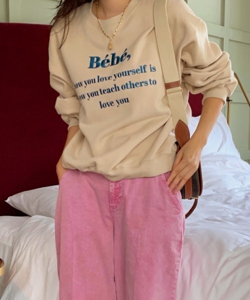 MANGROVE（マングローブ）の「Bebeロゴ刺繍トレーナー（スウェット・レディース・ライトグレー/ブラック/ピンク/ブルー/グリーン/アイボリー・FREE）」の20枚目の写真