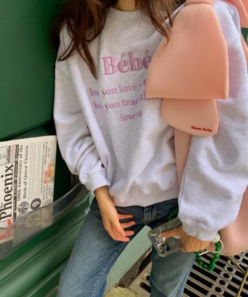 MANGROVE（マングローブ）の「Bebeロゴ刺繍トレーナー（スウェット・レディース・ライトグレー/ブラック/ピンク/ブルー/グリーン/アイボリー・FREE）」の15枚目の写真