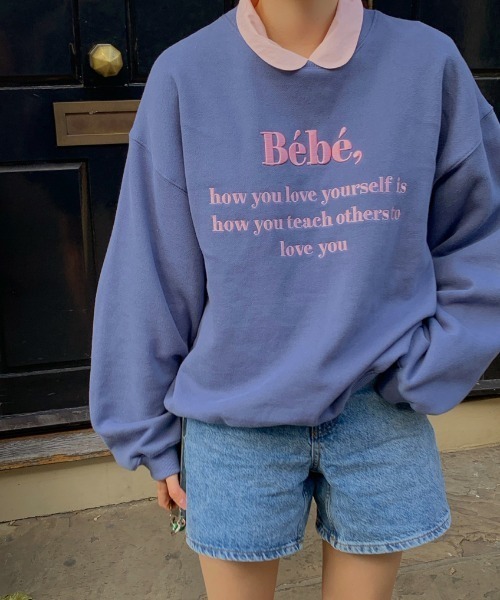 MANGROVE（マングローブ）の「Bebeロゴ刺繍トレーナー（スウェット・レディース・ライトグレー/ブラック/ピンク/ブルー/グリーン/アイボリー・FREE）」の16枚目の写真