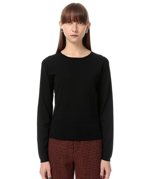 SLY（スライ）の「CREW NECK HG TOPS クルーネックハイゲージ トップス（ニット/セーター・レディース・ターコイズブルー/キャメル/グリーン/ブラック/クリアレッド・FREE）」の8枚目の写真