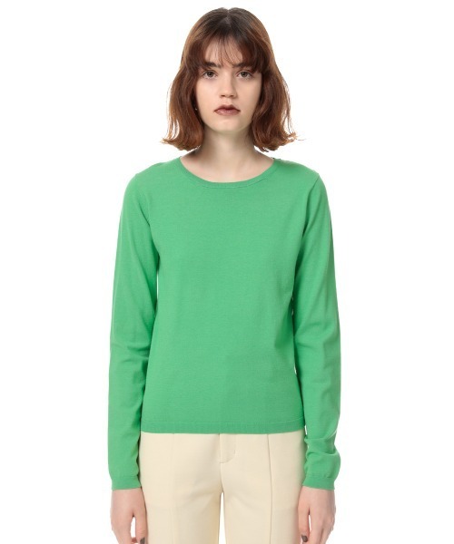 SLY（スライ）の「CREW NECK HG TOPS クルーネックハイゲージ トップス（ニット/セーター・レディース・ターコイズブルー/キャメル/グリーン/ブラック/クリアレッド・FREE）」の13枚目の写真