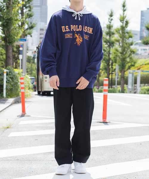 U.S. POLO ASSN.（ユーエスポロアッスン）の「∴WEGO/U.S. POLO ASSN.|別注 ビッグシルエットロゴ刺繍プルオーバー（スウェット・メンズ・ダークグリーン/杢グレー/オートミール/ネイビー・MEDIUM/LARGE）」の15枚目の写真