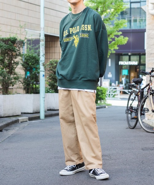 U.S. POLO ASSN.（ユーエスポロアッスン）の「∴WEGO/U.S. POLO ASSN.|別注 ビッグシルエットロゴ刺繍プルオーバー（スウェット・メンズ・ダークグリーン/杢グレー/オートミール/ネイビー・MEDIUM/LARGE）」の12枚目の写真