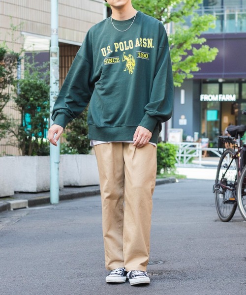 U.S. POLO ASSN.（ユーエスポロアッスン）の「∴WEGO/U.S. POLO ASSN.|別注 ビッグシルエットロゴ刺繍プルオーバー（スウェット・メンズ・ダークグリーン/杢グレー/オートミール/ネイビー・MEDIUM/LARGE）」の14枚目の写真