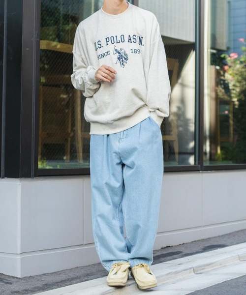 U.S. POLO ASSN.（ユーエスポロアッスン）の「∴WEGO/U.S. POLO ASSN.|別注 ビッグシルエットロゴ刺繍プルオーバー（スウェット・メンズ・ダークグリーン/杢グレー/オートミール/ネイビー・MEDIUM/LARGE）」の9枚目の写真