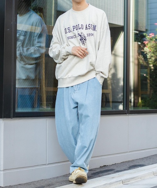 U.S. POLO ASSN.（ユーエスポロアッスン）の「∴WEGO/U.S. POLO ASSN.|別注 ビッグシルエットロゴ刺繍プルオーバー（スウェット・メンズ・ダークグリーン/杢グレー/オートミール/ネイビー・MEDIUM/LARGE）」の11枚目の写真