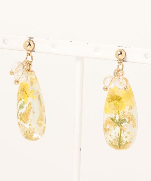 欧州航路（オウシュウコウロ）の「【欧州航路】ドロップフラワーピアス（ピアス（両耳用）・レディース・ホワイト/パープル/イエロー・FREE）」の3枚目の写真