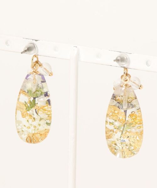 欧州航路（オウシュウコウロ）の「【欧州航路】ドロップフラワーピアス（ピアス（両耳用）・レディース・ホワイト/パープル/イエロー・FREE）」の6枚目の写真