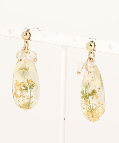 欧州航路（オウシュウコウロ）の「【欧州航路】ドロップフラワーピアス（ピアス（両耳用）・レディース・ホワイト/パープル/イエロー・FREE）」の5枚目の写真