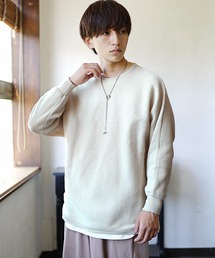 MinoriTY | ミラノリブニット オーバーサイズ サイドスリット ドルマンビッグシルエット リブ クルーネック セーター 秋服 冬服(ニット/セーター)