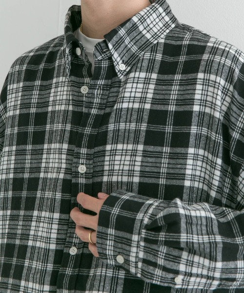 URBAN RESEARCH（アーバンリサーチ）の「URBAN RESEARCH iD　オーバーボタンダウンチェックシャツ（シャツ/ブラウス・メンズ・ブラック/パープル・MEDIUM/LARGE）」の13枚目の写真