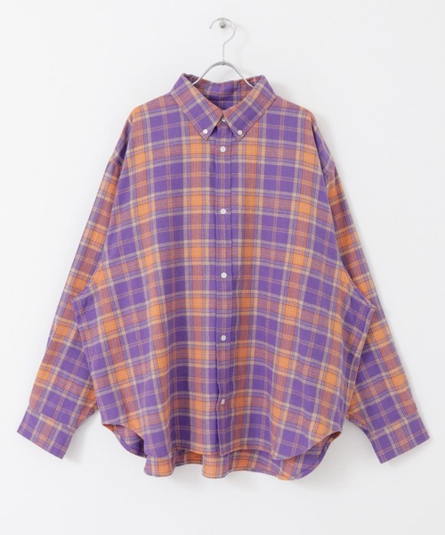 URBAN RESEARCH（アーバンリサーチ）の「URBAN RESEARCH iD　オーバーボタンダウンチェックシャツ（シャツ/ブラウス・メンズ・ブラック/パープル・MEDIUM/LARGE）」の20枚目の写真