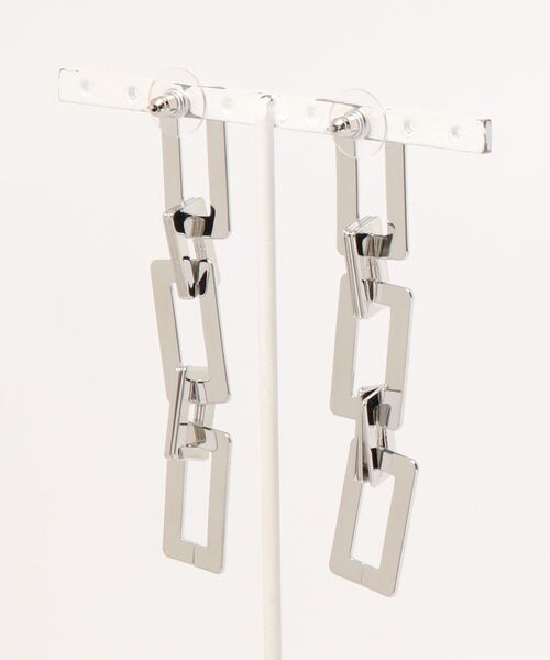 RASVOA（ラスボア）の「スクエアチェーンピアス（ピアス（両耳用）・レディース・シルバー・FREE）」の2枚目の写真