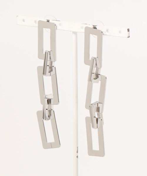 RASVOA（ラスボア）の「スクエアチェーンピアス（ピアス（両耳用）・レディース・シルバー・FREE）」の4枚目の写真