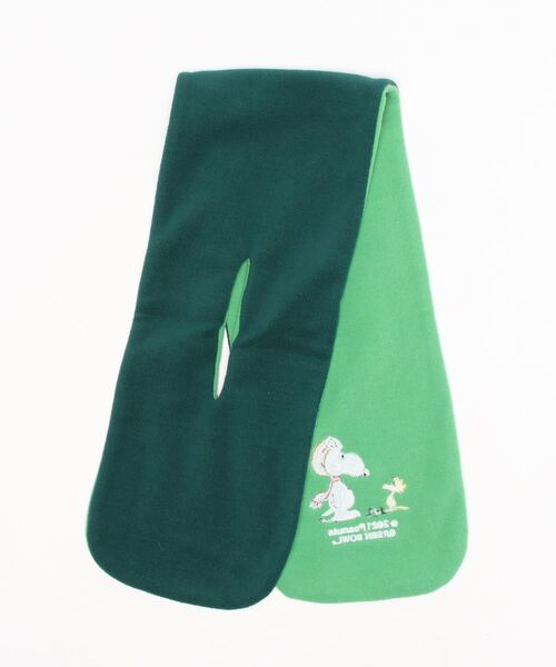 SNOOPY×OLD BETTY'S（スヌーピーカケルオールドベティーズ）の「SNP Fleece Muffler(FLYING ACE)（マフラー・レディース・グリーン・FREE）」の2枚目の写真