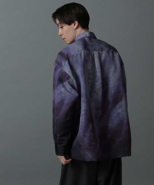 HARE(ハレ)の「ランドスケープシャツ(HARE)(シャツ/ブラウス・メンズ・ブラック/パープル・SMALL/MEDIUM)」の9枚目の写真