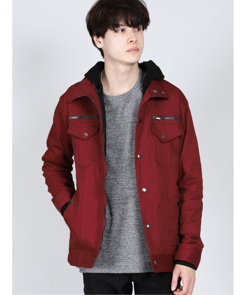 semantic design（セマンティックデザイン）の「セマンティックデザイン/semantic design 3WAY パーカー付ミリタリーアウター（ミリタリージャケット・メンズ・ボルドー/ブラック・X-LARGE/S/MEDIUM/LARGE）」の2枚目の写真