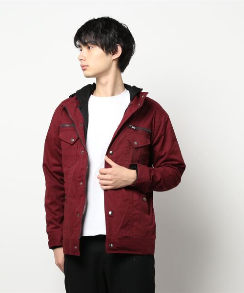 semantic design（セマンティックデザイン）の「セマンティックデザイン/semantic design 3WAY パーカー付ミリタリーアウター（ミリタリージャケット・メンズ・ボルドー/ブラック・X-LARGE/S/MEDIUM/LARGE）」の10枚目の写真