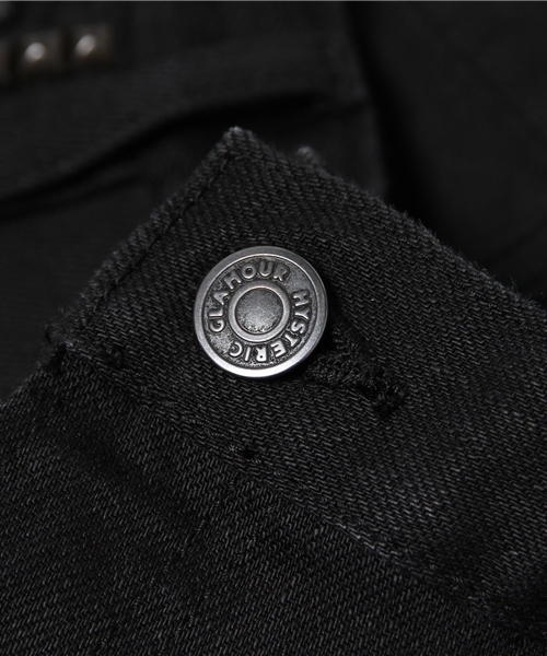 HYSTERIC GLAMOUR（ヒステリックグラマー）の「USED加工SデニムスリムPT（デニムパンツ・レディース・ブラック・SMALL/MEDIUM/XX-SMALL/X-SMALL）」の3枚目の写真