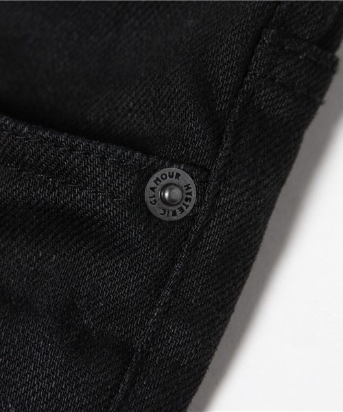 HYSTERIC GLAMOUR（ヒステリックグラマー）の「USED加工SデニムスリムPT（デニムパンツ・レディース・ブラック・SMALL/MEDIUM/XX-SMALL/X-SMALL）」の4枚目の写真