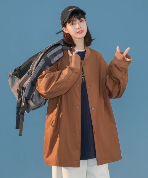 MGV(エムジーヴィー)の「オーバーサイズマイクロリブブルゾン/ユニセックス(ブルゾン・レディース・ブラック/ブラウン/パープル/ブルー・LARGE/MEDIUM/SMALL)」の11枚目の写真